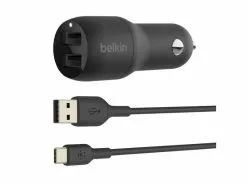 Belkin Autoladegerät Boost Charge 2-Port USB-A 24W + USB-C Kabel
