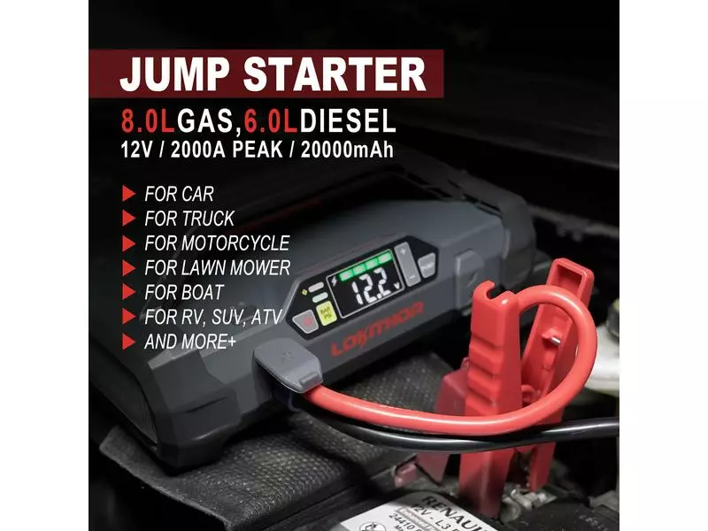 Lokithor Jump Starter und Luftpumpe 12V/ 2000A 9 Lokithor Jump Starter und Luftpumpe 12V/ 2000A – Bild 9