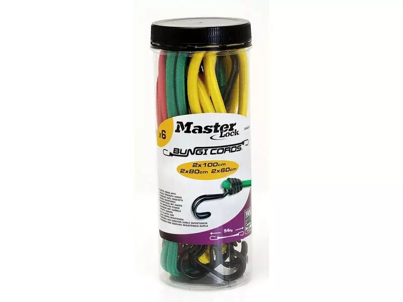Masterlock Gummi-Spannseilset Dose à 6 Stück 1 Masterlock Gummi-Spannseilset Dose à 6 Stück
