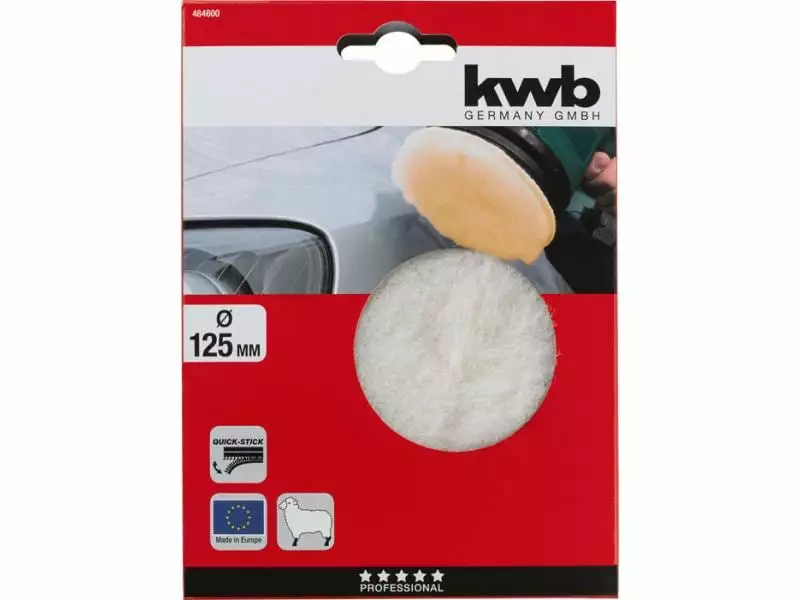 Kwb Polierpad Ø 125 mm haftend, Lammwolle 3 Kwb Polierpad Ø 125 mm haftend, Lammwolle – Bild 3