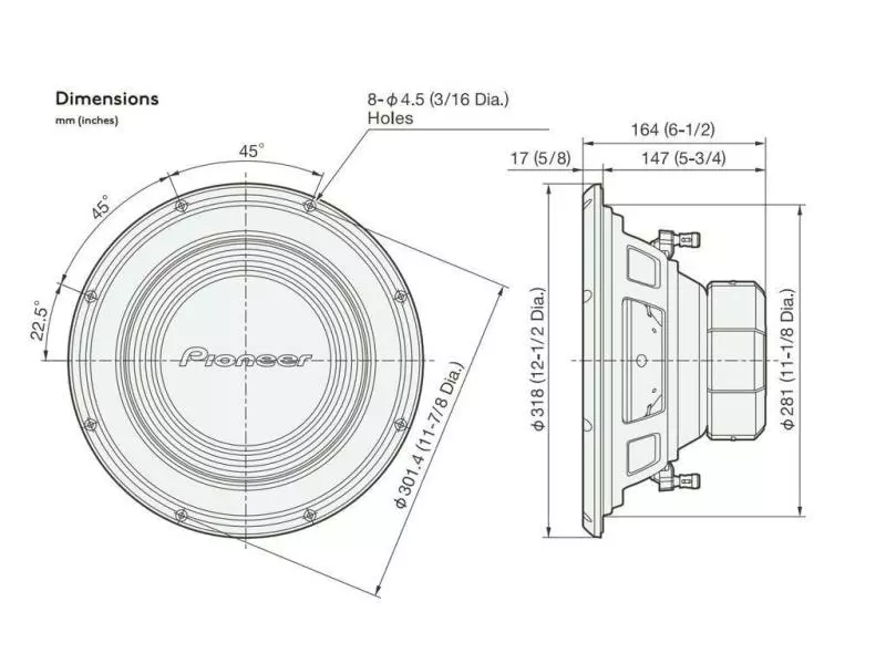 Pioneer Subwoofer TS-A300D4 4 Pioneer Subwoofer TS-A300D4 – Bild 4